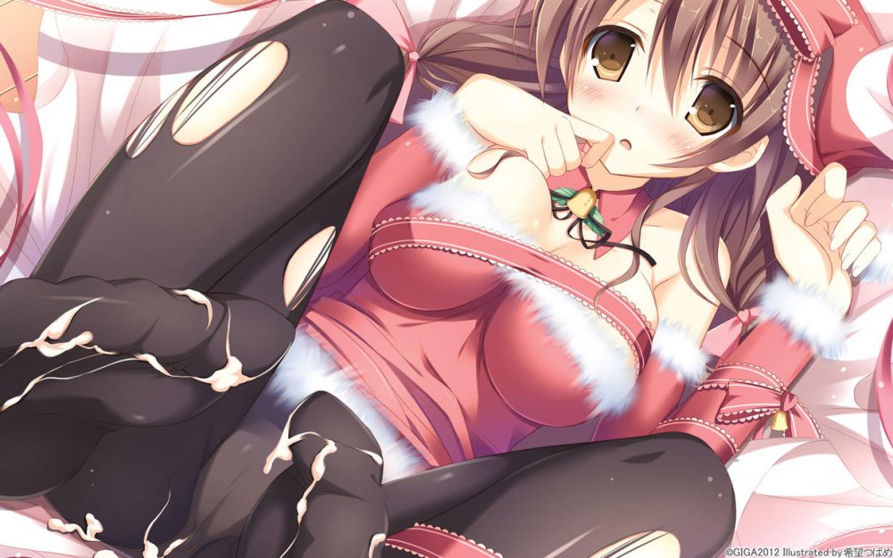 Konachan.com - 123900 brown_hair christmas cum hotchkiss mikage_shizuku nozomi_tsubame panties p.jpg